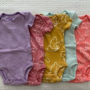 5 Girls Carters Newborn Onesies